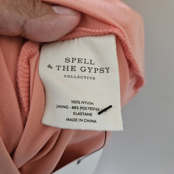 Spell x Coachella Peach High Low Grace Cutout Tulle Midi Dress - Picture 11 of 15